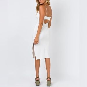 Princess Polly White Midi Dress with Back Cut Out